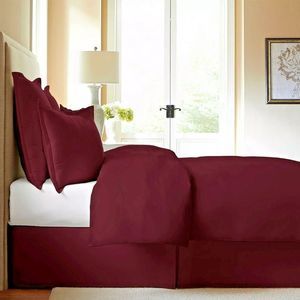 Cotton Collection Burgundy Tailored Bedskirt Full